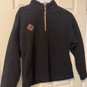 Black Sherpa Quarter-Zip Pullover